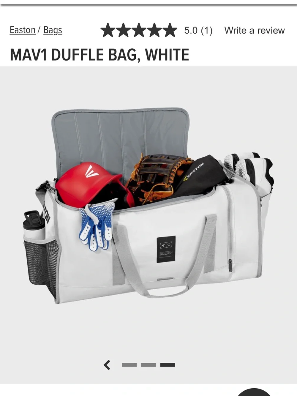 NWT Easton MAV1 White Duffle Bag - Men's Travel & Gear